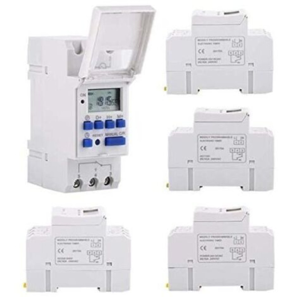 220V Programmerbar Timer – LCD-skjerm – 16 PÅ/AV-innstillinger – DIN-skinnefeste – Ukentlig programmering opptil 168 timer