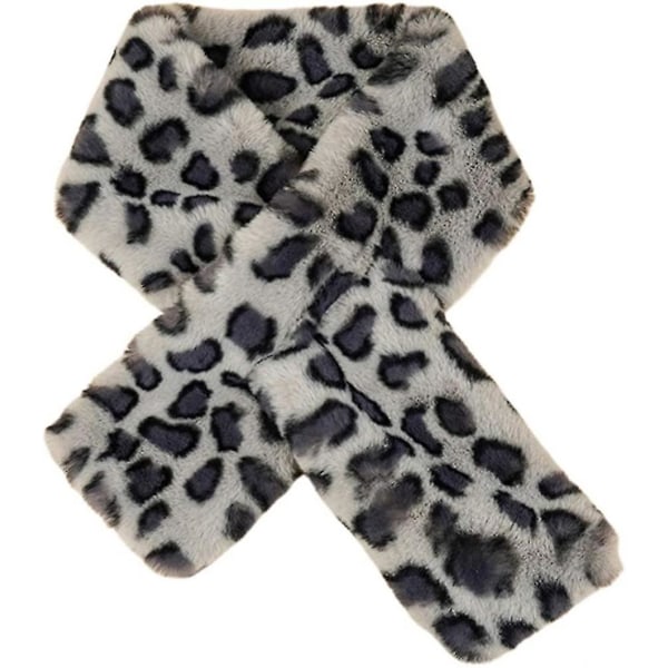 Imiteret pelshalstørklæde, gennemtrækstørklæde, smuthul-tørklæde Leopard-tørklæde hals, skuldertræk