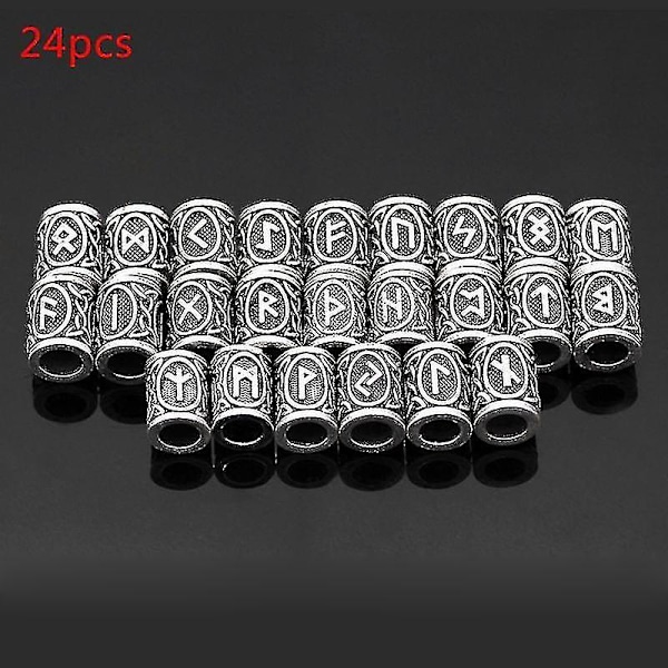 24 Pcs Viking Rune Beards West Coast Paracord Hair Beard For Diy Jewelry Makin