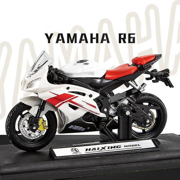 1:18 mittakaavassa Yamaha R6 -seoskootteri urheilupyörä pienoismallit painevalut Lapset lelu moottoripyörä kilpa-auto mallireplikat Kerää lahja pojille white