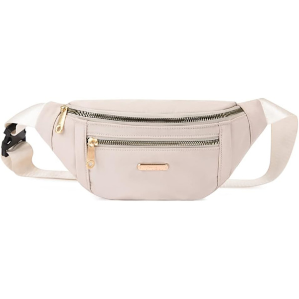 Bälte Väska Fanny Pack Män Kvinnor Mode Festival Fanny Pack Reseväska Midjeväska Lätt Justerbar Midjeväska för Löpning Promenader Vandring Jogging, Beige