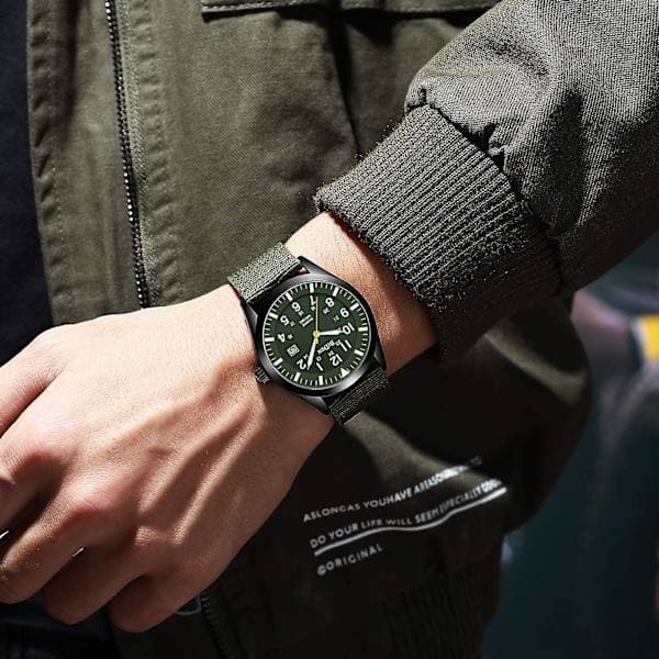 Herreur Militær Ure til Mænd Analog Quartz Militær