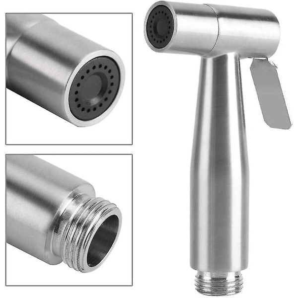 Stainless Steel Hand Held Shower Toilet Bidet Baby Diaper Sprayer Water Spray Head Bathroom (1pc, Silver)