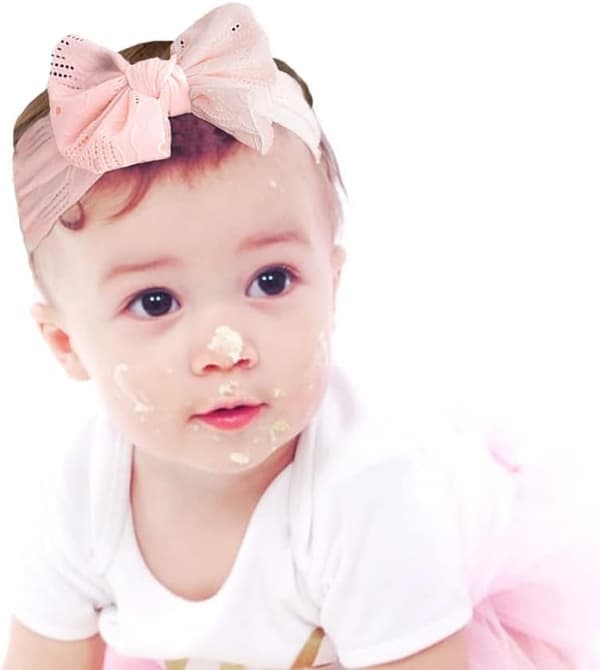 Baby Pige Nylon Hårbånd Sløjfe Elastisk Hårbånd Blød Sød H