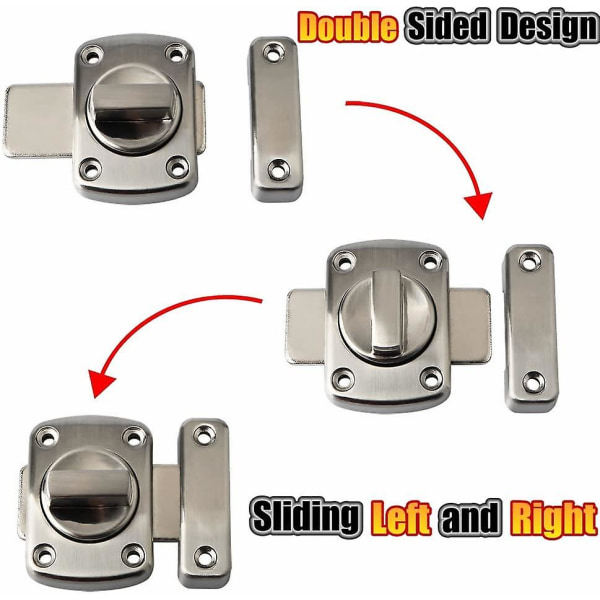 Gate Lås Slide Bolt Låser Lås, sikkerhet dobbeltsidig port maskinvare, ms220u børstet finish
