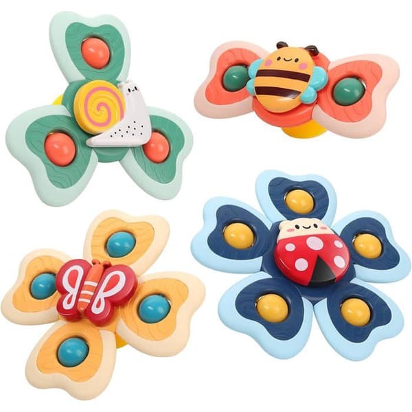 Baby Sugkoppsleksaker, Sensoriska Leksaker och Present för Småbarn 1-3 År (4 Delar)