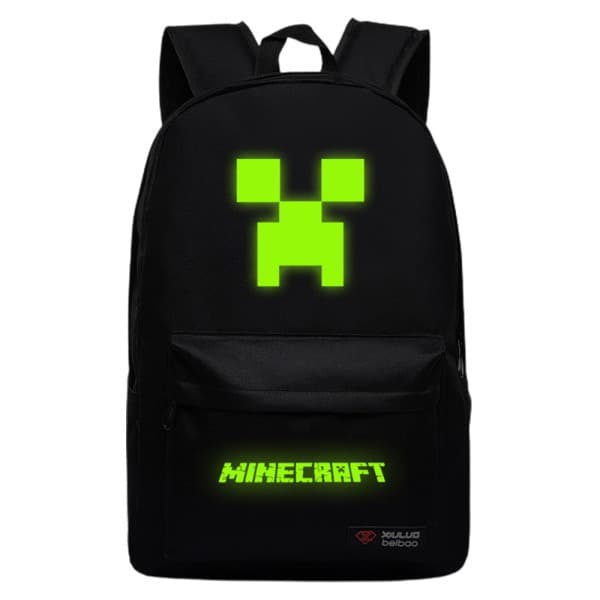 Minecraft Børn Studerende Skoletaske Rygsæk Rejserygsæk Sort_MGF