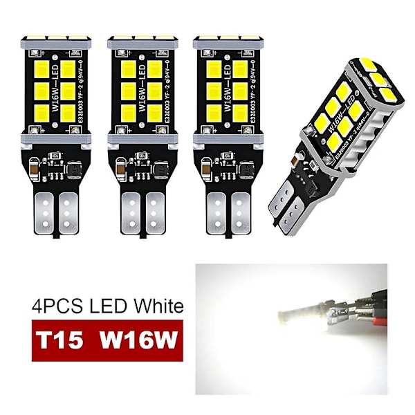 4x Led-peruutusvalon polttimo W16w T15 921 Canbus Kia Sedona Sorento Sportage 2 3 Seltos Soul 1 Stinger Stonic Venga Xceed