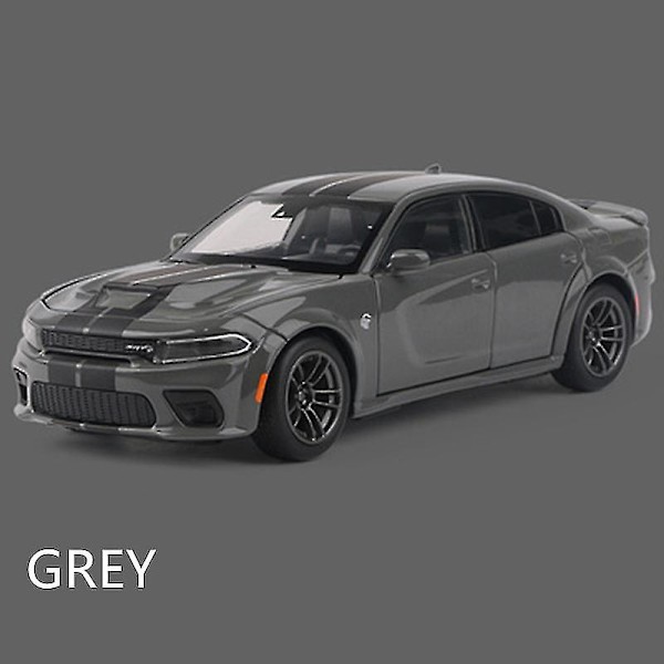 1:32 Dodge Challenger SRT Legering Sportbil Modell Diecast & Leksak Metall Muskelbil Modell Simulering Ljud Och Ljus Barnpresenter Hellcat Grey
