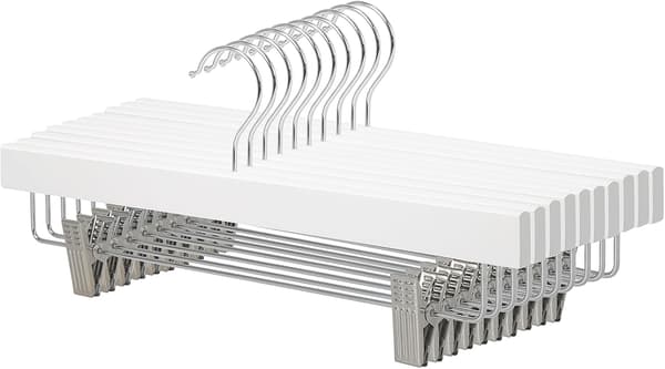 Trägalgar med Klämmor, 10-pack, 36 cm, Vit