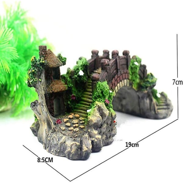 Crday akvaariosillan koriste, akvaarion maisema sisustus akvaario hartsi silta kala lahja