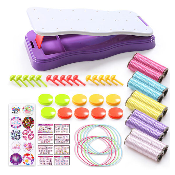 DIY Hand Rope Braider Set för barn Förälder-barn Interaktion Leksak för kvinnor Flickor (FMY) Purple