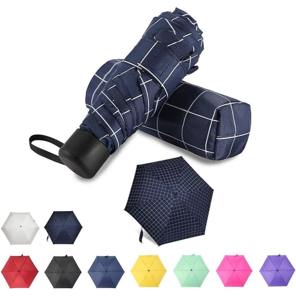 Reise mini paraply, lett liten kompakt sett lomme med beskyttelsesdeksel