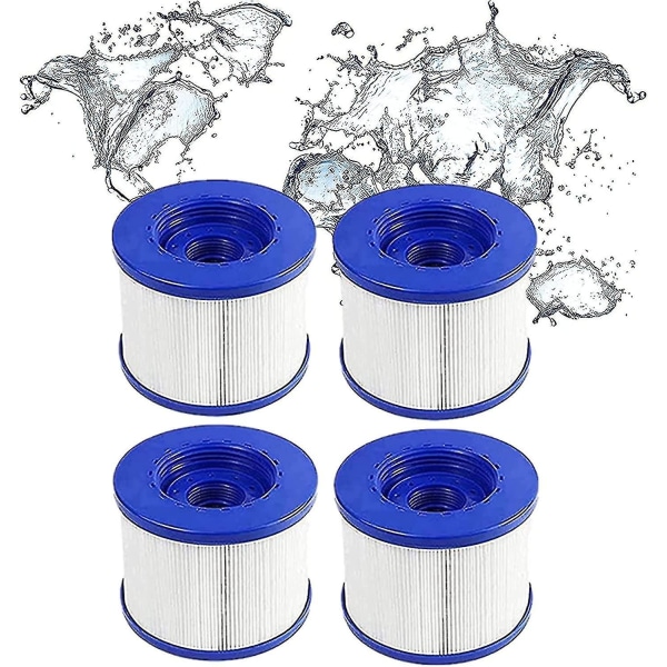 4-pack filterpatroner för spabad/smart spa, kompatibla med skruvgänga för Span1407535/filter för Mspa, för spabadsfilterunderhållsset