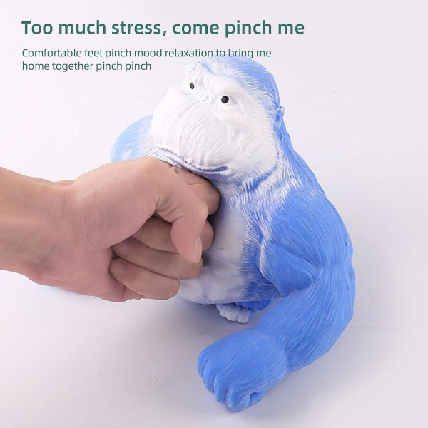 Gorilla Stretchy Gorillas Dockor Dekompressionsleksaker Dekorativa Kreativa Söta Barn Present Hem Arbete Nyp Musik 15*12 Blue