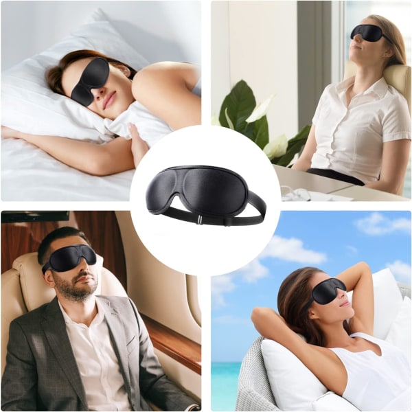 3D-silmämaski Mukava ja kevyt unmasaamio sivuun nukkuville Hengittävä pimennysnaamio säädettävällä hihnalla