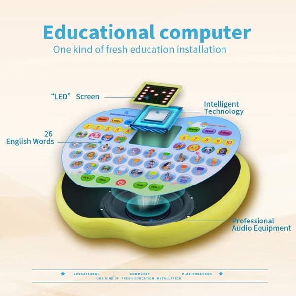 Multifunktionell inlärningsplatta för småbarn - Perfekt pedagogisk present Yellow