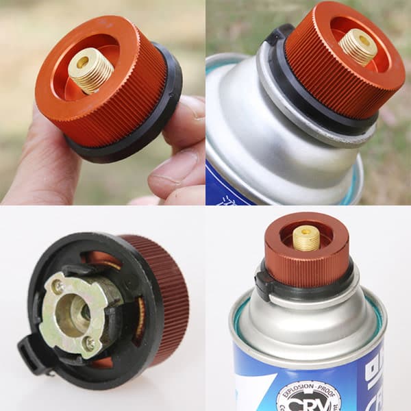 Utomhus Camping Vandring Spis Adapter Konvertering Split Typ Gas Orange En Storlek
