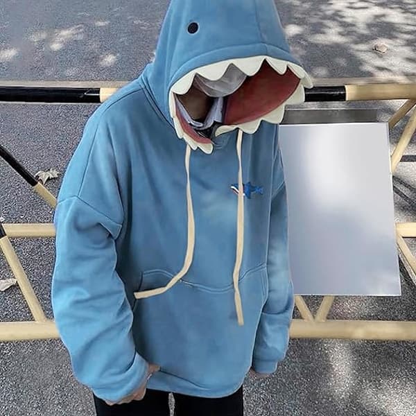 Sød Haj Hoodie til Kvinder Blå L Blue L