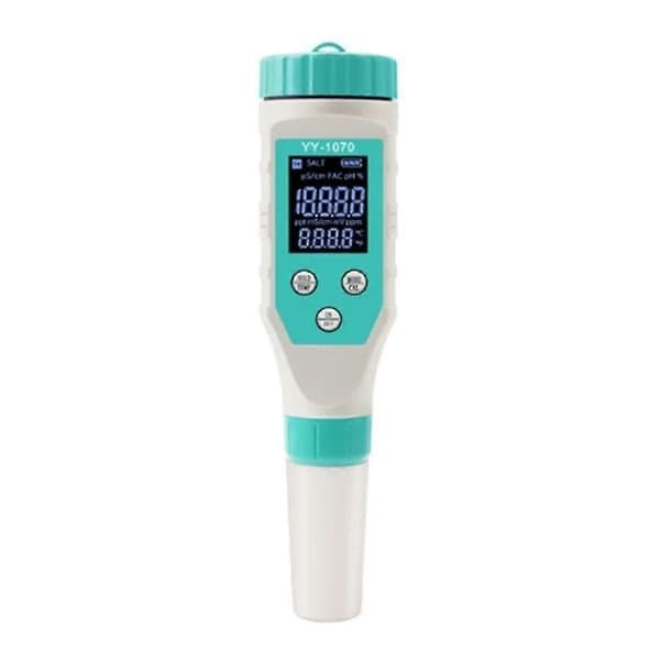 7 i 1 PH/Fritt Klor/ORP/EC/TDS/Salt/Temp PH-måler Basseng Saltinnholdstester IP67 Vanntett