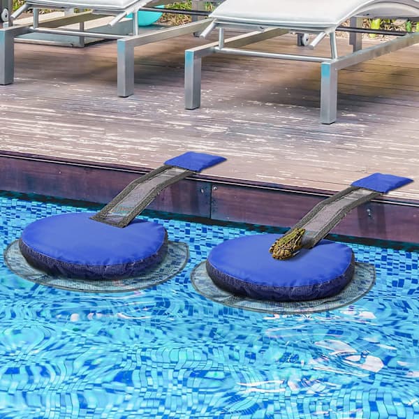 Set med 2 uppblåsbara räddningsramper för husdjur - Pooltillbehör - Blå