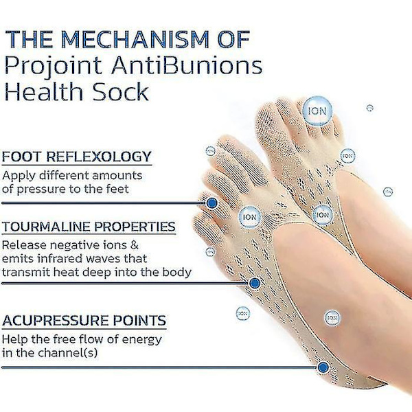 Projoint Anti Bunions Health Sock 3 väriä saatavilla Khaki