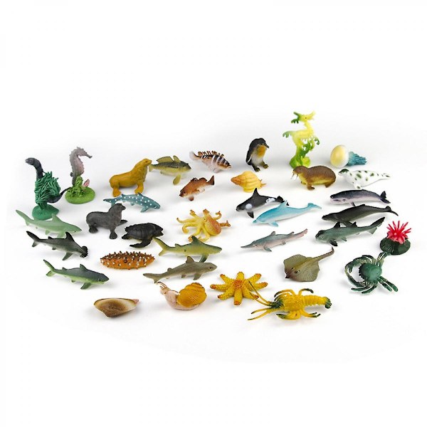 Havdyr Legetøj 36 stk Ocean Havdyr Actionfigurer Haj Legetøj Til Småbørn Børn Dekorationer Plastik Fisk Legetøj Førskole Pakke Og Bade Sæt