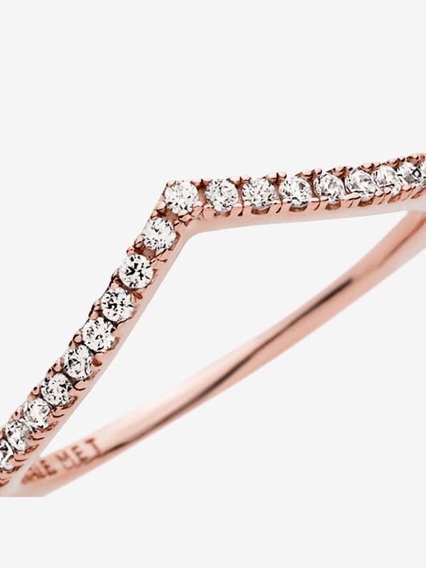 Pandora - Glittrande Önskebensring - 14k roséguldplätering Circumference: 52mm