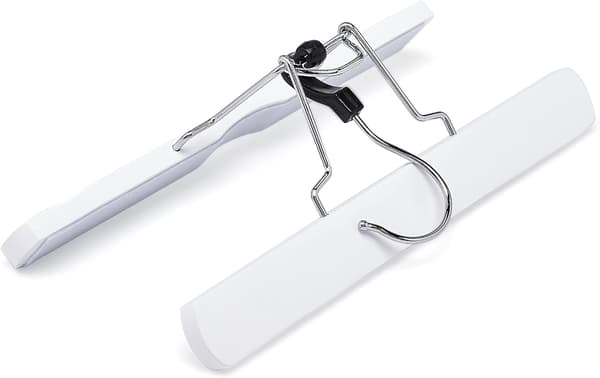 Träbyxhängare, 10-pack, 25 cm, Vit