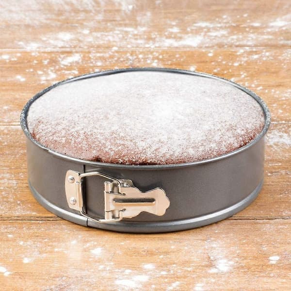 Set med 2 runda kakformar 23 cm Non-stick Springform Lös Botten Bakplåt