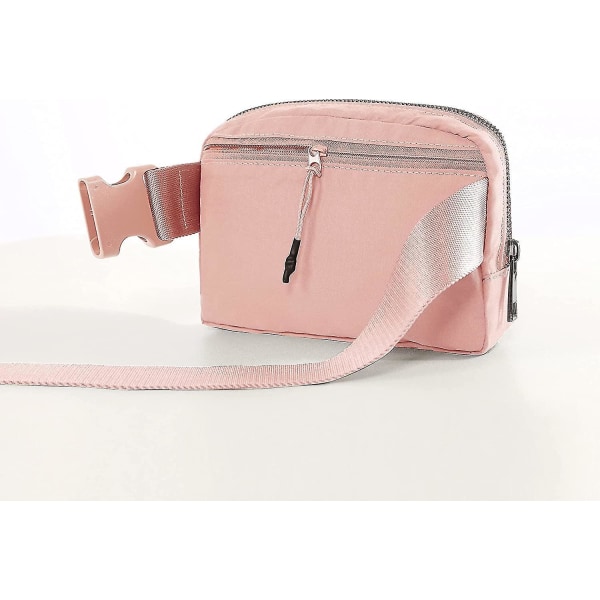 Ny, unisex Fanny Pack med justerbar rem Mini bältesväska för träning Löpning Resor Vandring, Ljusrosa