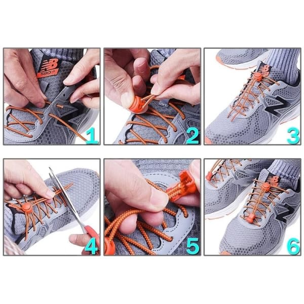 2-par elastiske skolisser med snøring - Ikke knyt skoene dine Lyseblå Lyseblå (2 par) Light blue (2 pairs)