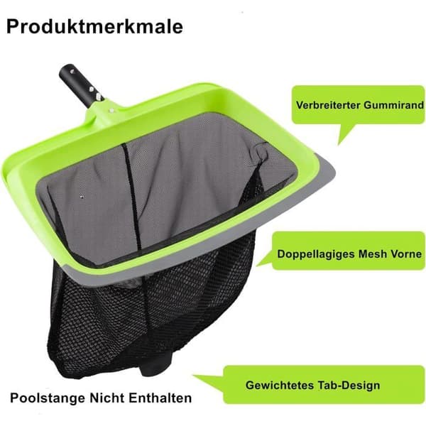 Bundskimmernet til pool - Gummiblad og forstærket ramme - Dobbeltlag