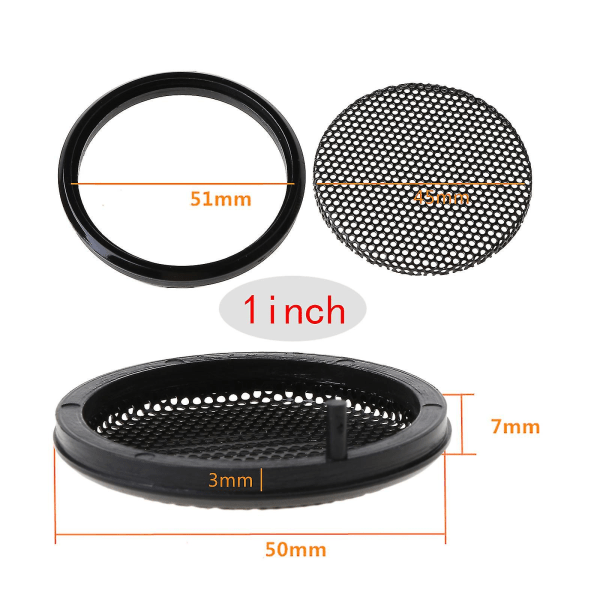 1/2/3/4/5/6 tommer sort bilhøjttalergitter mesh rund horn beskyttelsesdæksel Black 4inch