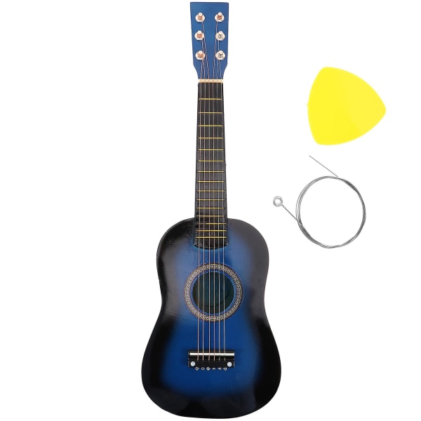 23 tommer folkemusik akustisk guitar begyndermusikinstrument 6-strenget guitar (blå) Blue 59.00X19.00X5.90CM