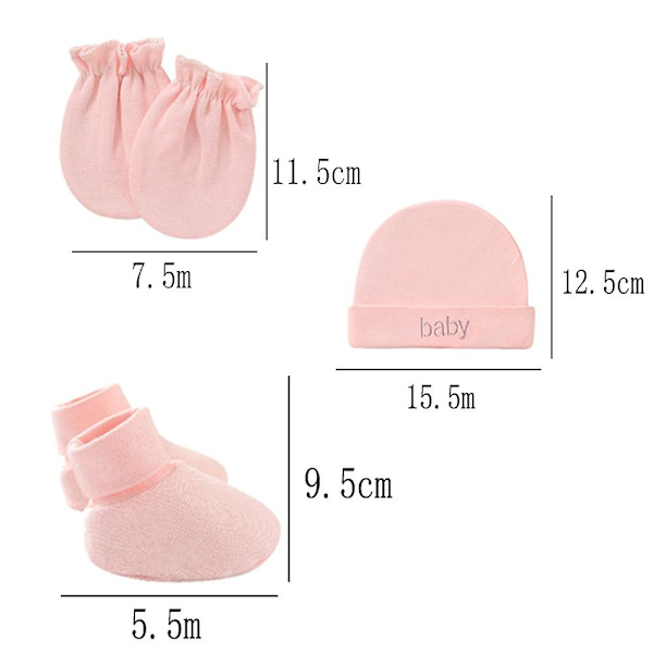 Vastasyntyneen renkaan korkki naarmuuntumattomat hanskat Vauva Vauvan korkki naarmuuntumattomat kasvohanskat Jalkasuojus pink