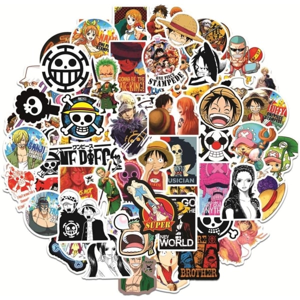 100 kappaletta One Piece -tarroja