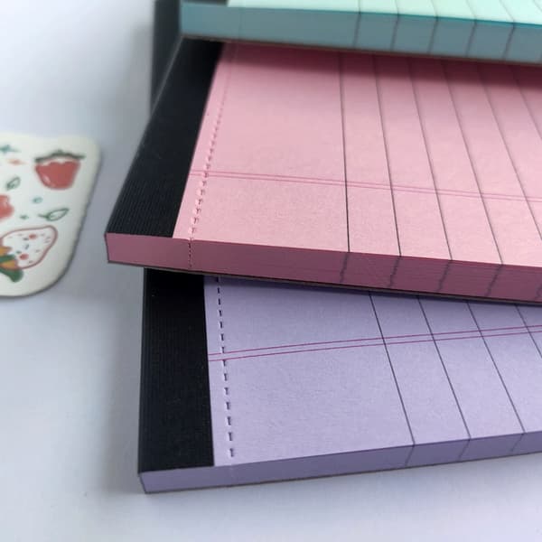 Linjerade skrivblock, 50 ark per block, 12-pack, 12,7 cm x 20,3 cm, Rosa Pink