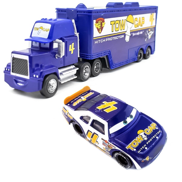 Bilar Film Mcqueen & The King & Chick Hicks & Mack Lastbil Farbror Diecast Vehicle Leksaker Set Style G