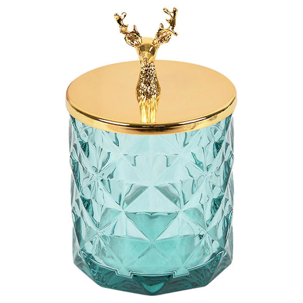 Biscuit Barrel Opbevaringsdåse Krukke Glas, Slikkrukke Dekorative Krukker Med Låg Opbevaring Smykke Glas Nipsgenstand Grå blue