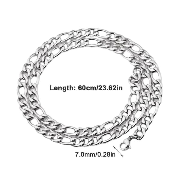 24 tum mans kvinnor DIY mode smycken present kubansk kedja halsband silver 7 mm bredd