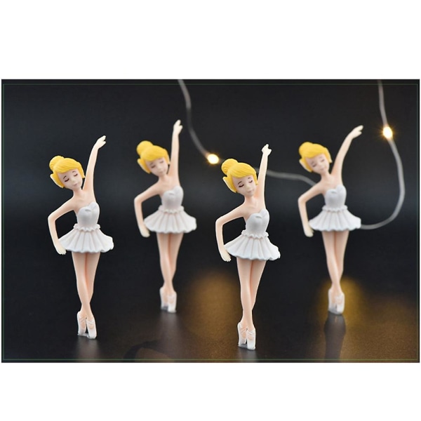 4 kpl Miniatyyri Ballet Desktop Collection -kakkukoristelu, Cake Topper Pot -koristelu