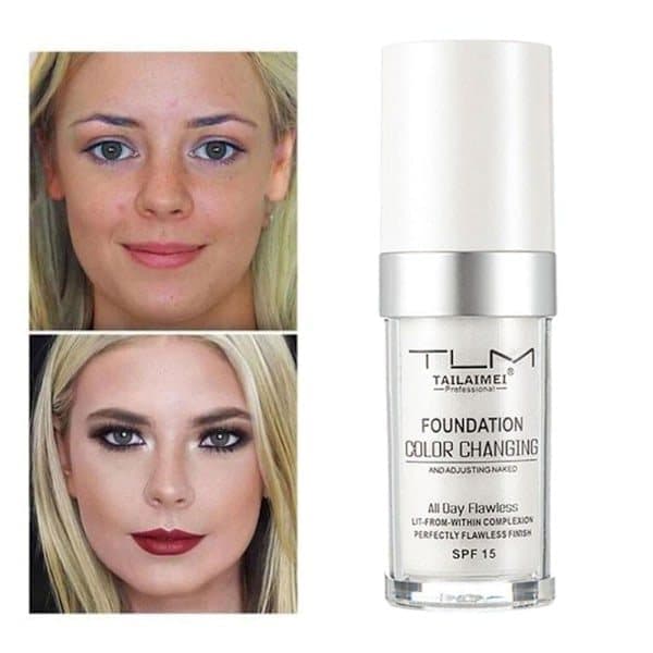 1/2 stk. Magisk farveskiftende foundation TLM Makeup ændrer sig efter din hudtone 30mlA 1 stk. 2 stk. 30mlA 1pcs 2pcs