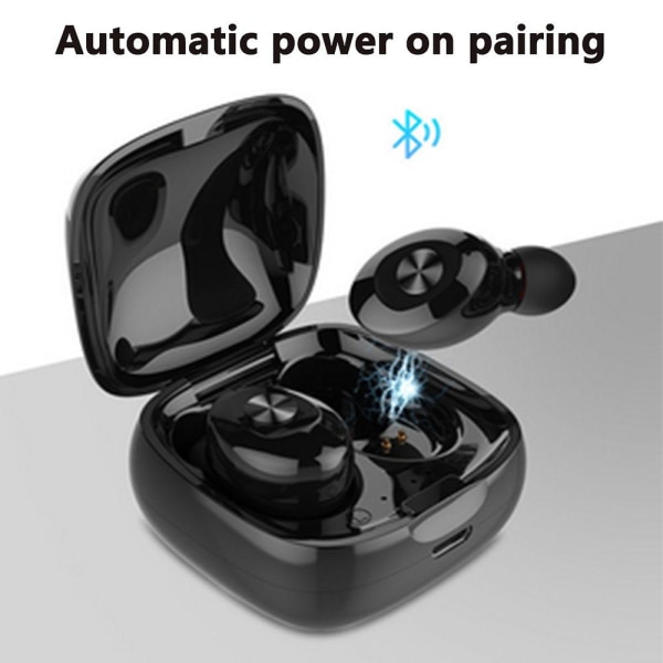 Trådløse ørepropper, Comproof Bluetooth Hifi Stereo Sound Bluetooth-hodetelefoner i øret med ladeveske og innebygd mikrofon for sportsløping.