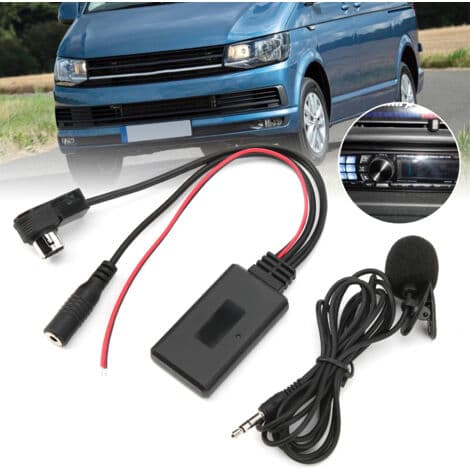 Aramox Auxiliary lydkabel, Bluetooth 5.0 AUX-kabeladapter med håndfri mikrofon, egnet til Alpine CDA-9857, CDA-9886 og CDA-117