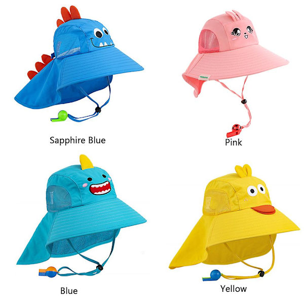 Pojkar Flickor Barn Solhatt Baby Mjuk Justerbar Cartoon Present Stor Brätte Uv-skydd