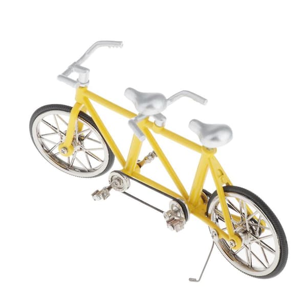 Model af tandemcykel i skala 1:16, cykelmodel, replika, legetøj, samleobjekter, hvid