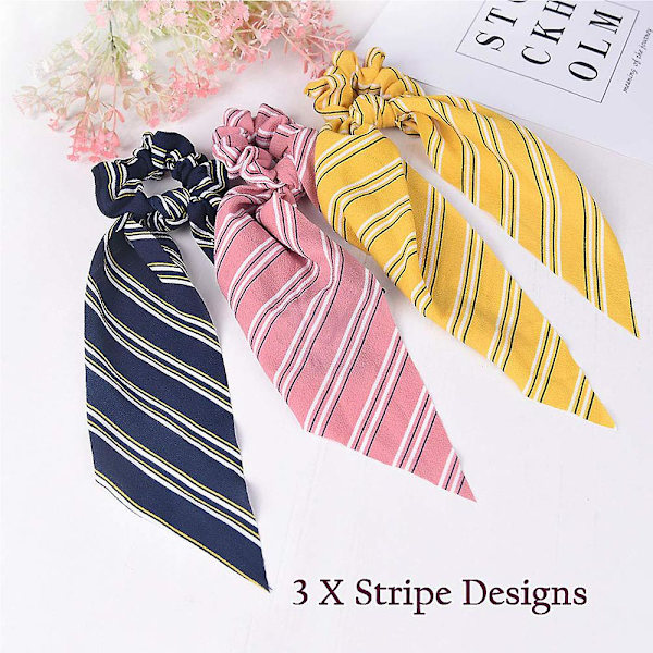 Blommiga hårscrunchies, chiffong hårband och tofsband (12 stycken)