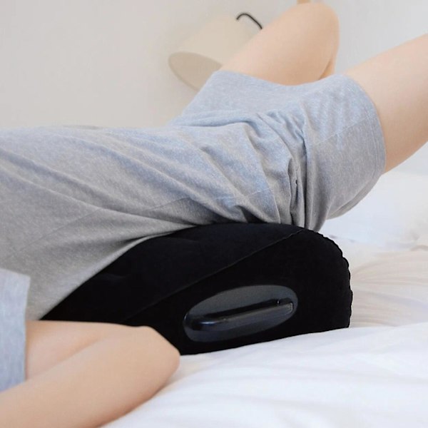Vikbar PVC Flockad Uppblåsbar Kil Kärlekskudde Triangel Master Kudde Arbetsbesparande Sittande Säng Uppblåsbar Soffa Möbler