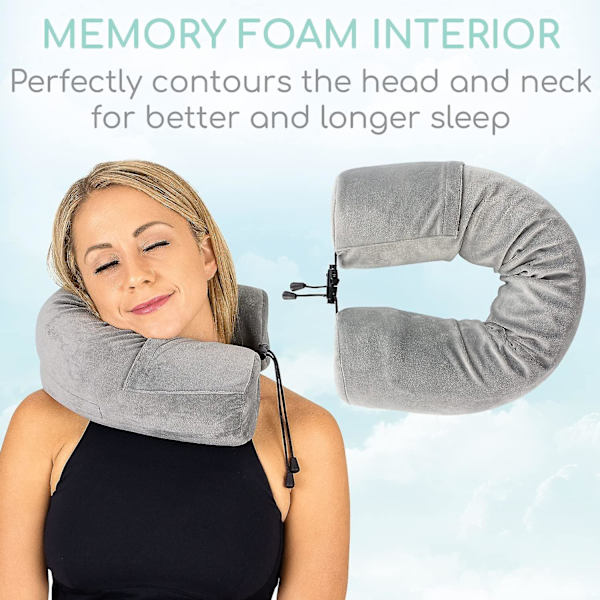 Twist Memory Foam Resepåse för Nacke, Haka, Ländrygg och Benstöd - Nackkudde för Resor